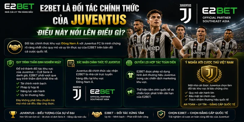 E2BET Là Đối Tác Chính Thức Của Juventus – Điều Này Nói Lên Điều Gì?